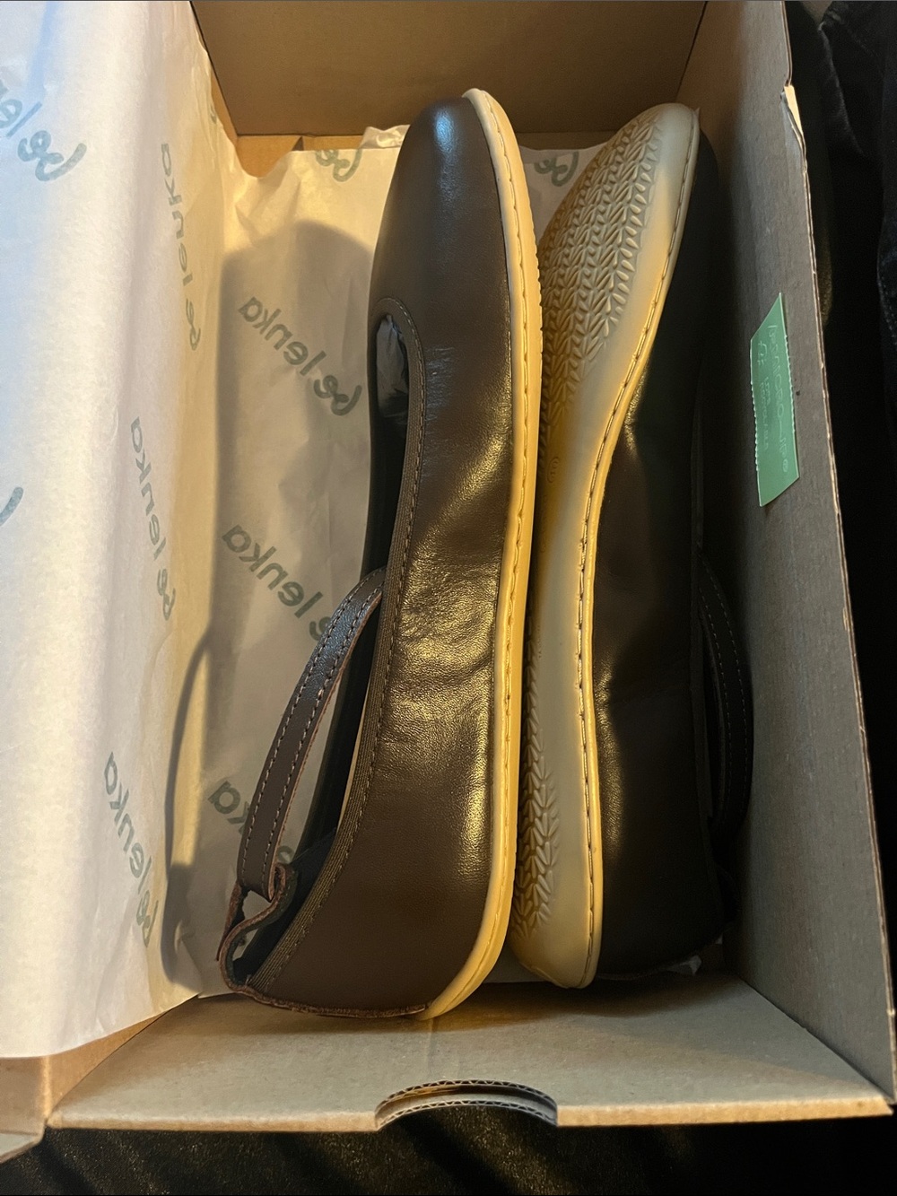 Be Lenka FLORENCE Dark Brown Leather Ballet Flat with Ankle-Strap - Picture 7 of 14